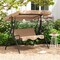 Outdoor 3 Seat Patio Swing with Cushioned Seat and UV Resistant Canopy